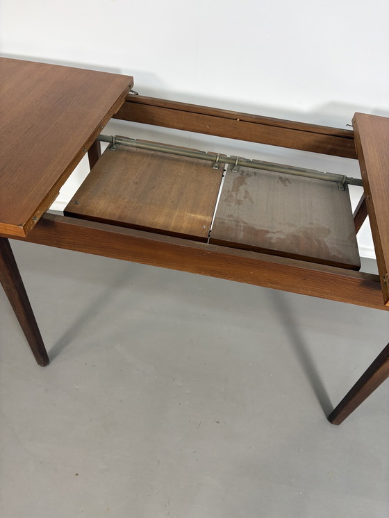 Image 1 of Tafel in teak vintage uitschuifbare jaren' 60. Uitgeschoven 190 cm