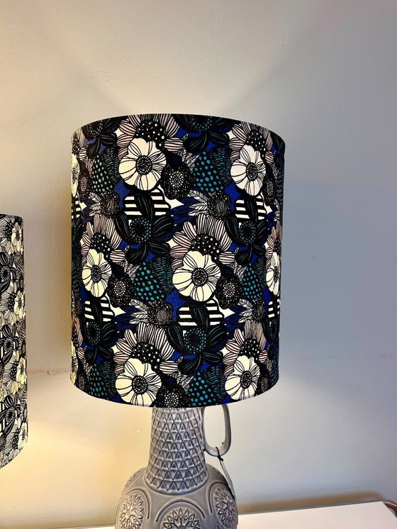 Image 1 of  2er Set brutalistische Keramik Vasenlampen, Bodo Mans für Bay Keramik, West Germany, 1960er