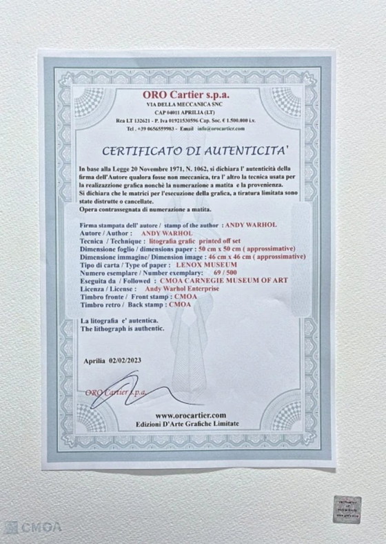 Image 1 of Lithographie CMOA d'Andy Warhol en édition limitée | Portrait pop art d'Ingrid Bergman avec chapeau