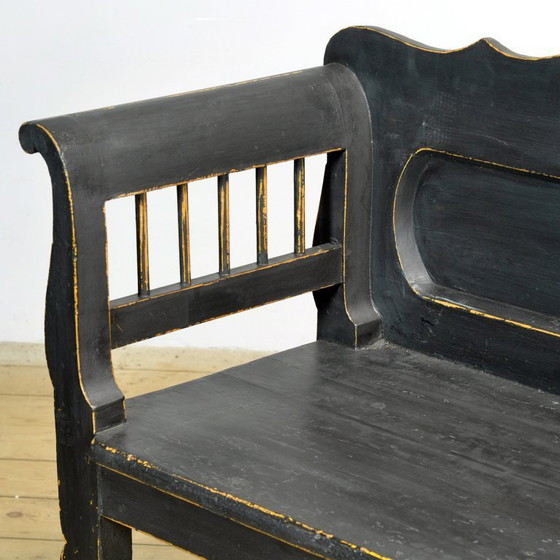 Image 1 of Antieke grenen bank, jaren 1900