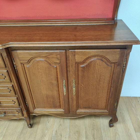 Image 1 of Vintage Louis XV dressoir wandkast buffetkast keukenkast met bordenrek 