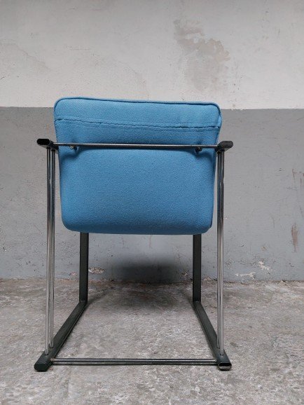 Image 1 of Blauer Rohrrahmenstuhl 1980
