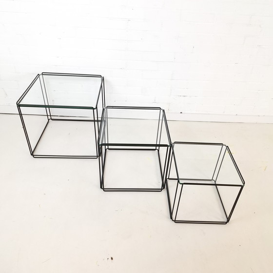 Image 1 of Casetta nido vintage Isocele Max Sauze, anni '70, nera con vetro