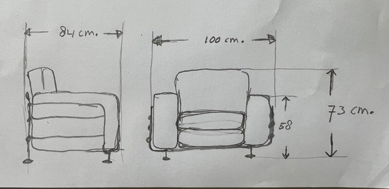 Image 1 of Softline tube frame armchair blue