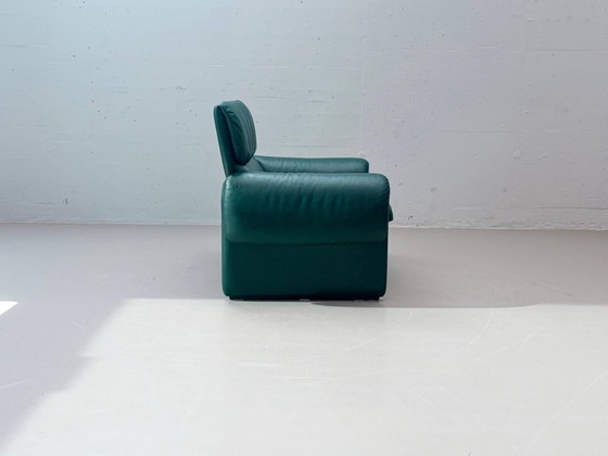 Image 1 of Poltrona De Sede DS-2011 in pelle, verde petrolio, Svizzera, anni '80