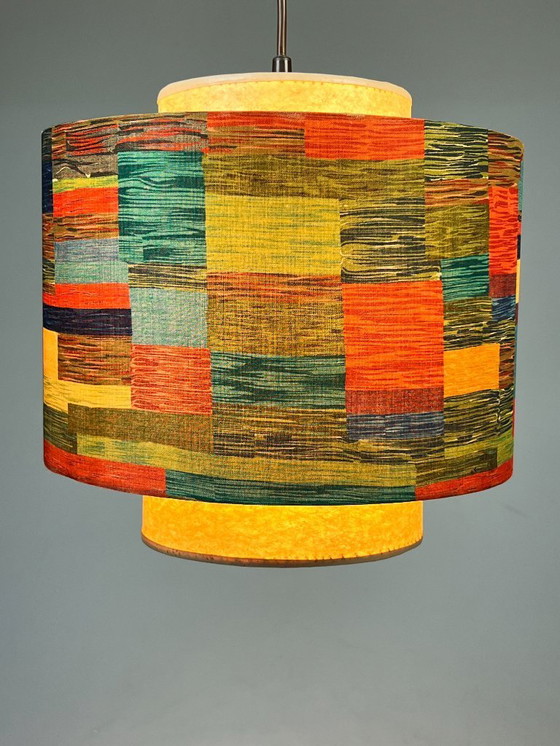 Image 1 of Vintage Hanglamp Met Gekleurde Kap, Duitsland 1970's