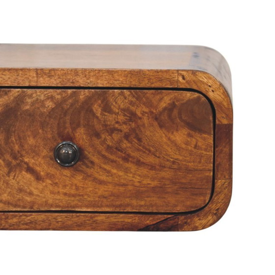 Image 1 of Armario de pared compacto fabricado en madera de mango con acabado en madera de castaño.