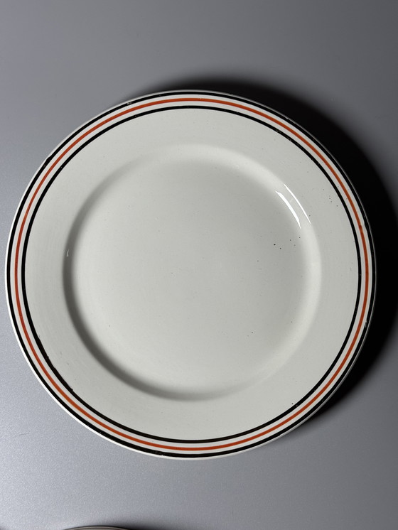 Image 1 of Zuppiera Art Déco vintage con sottopiatto – Boch Frères, Belgio, anni '40