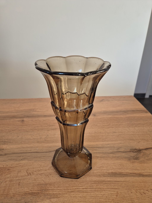 Vaso  Art deco vetro scalimont 