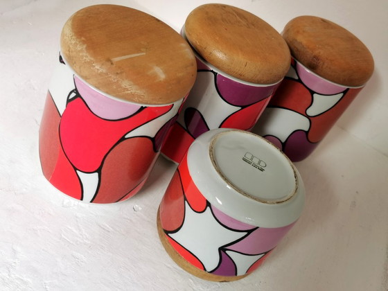Pop Art Kitchen Canisters Franco Pozzi, Italy 60s set of 4, Pucci attributed (photo 6 of 7)