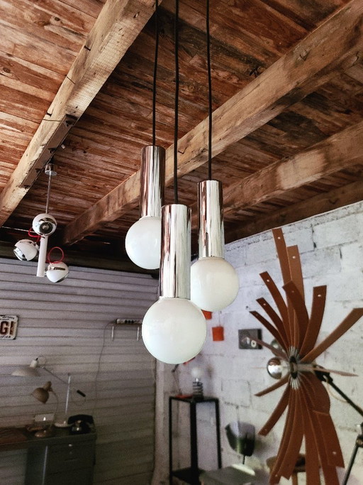 Thorn 1980's chrome waterfall pendant light