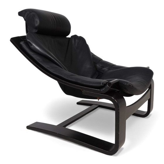 Image 1 of Fauteuil lounge en cuir Nelo Kroken par Åke Fribytter, 1970