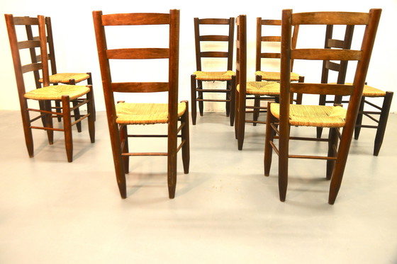 Image 1 of Juego de 8 (quizás 8) sillas Bauche No. 19 Charlotte Perriand