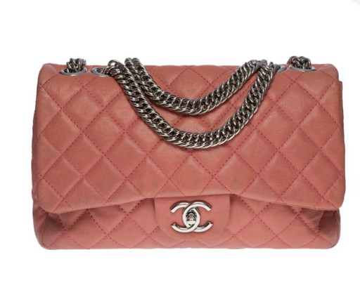 Borsa CHANEL Timeless/Classique in cuoio rosa - 100658