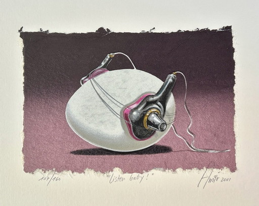 Serigrafía de Sharon Amir - Escucha bebé