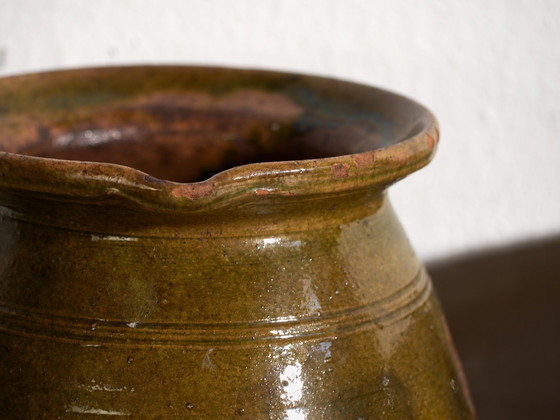 Pair of Antique Glazed Ceramic Jugs, Central Europe, circa 1920 #3, Crockery, Brown (photo 6 of 12)