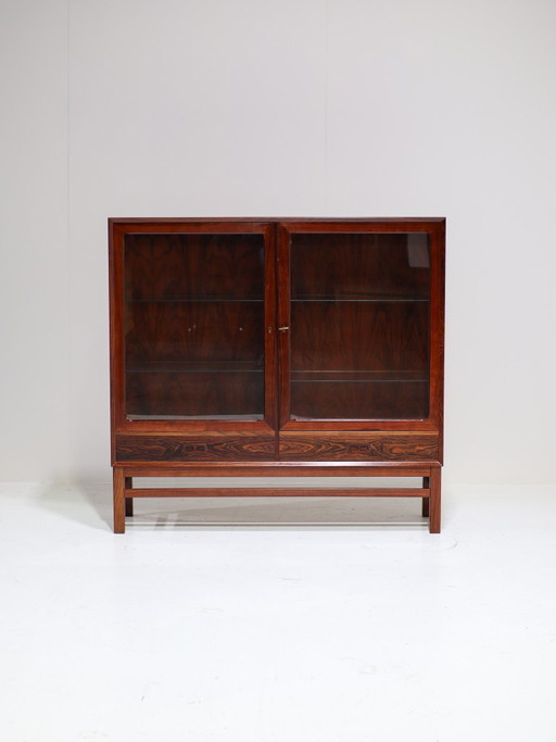 Vitrinekast Brouer Palissander Deens Vintage 1960s – vitrinekasten, Glass, Wood