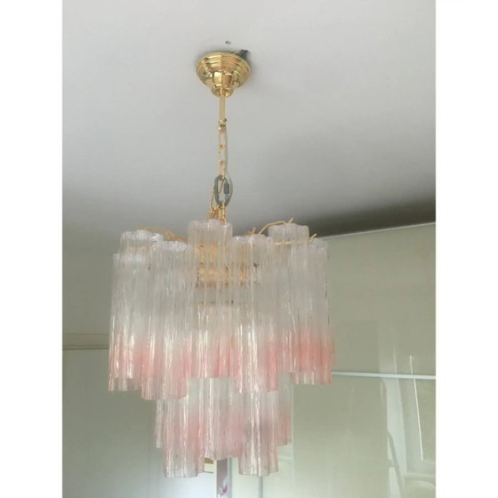 Image 1 of Lámpara de araña Tronchi de cristal de Murano estilo Venini de diseño