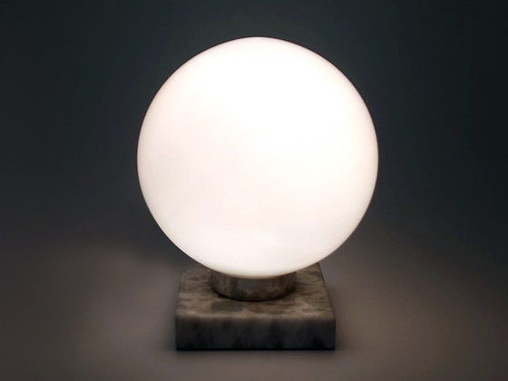 Image 1 of Lampe de table Vintage Bulb Lamp Base Marble 1970s