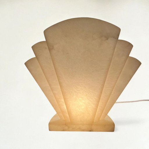 Mid - Century lamp in Art Deco style made of transparent Italian stone