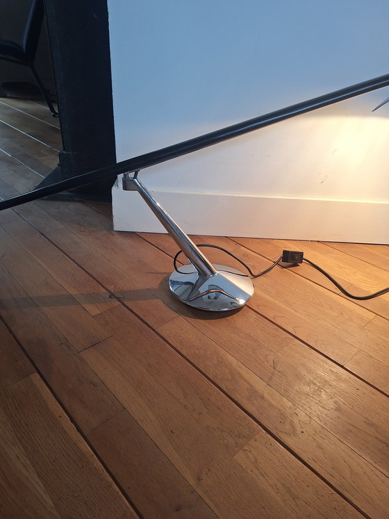 Image 1 of Postmoderne Bluebird-bureaulamp van Jorge Pensi - eiken en chroom - jaren 1990, Spanje