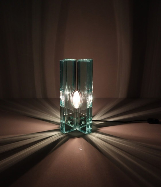 Image 1 of Set van 2 tafellampen/glasobjecten van Giorgio Reggiori voor Gallotti & Radice, jaren 1960, Italië