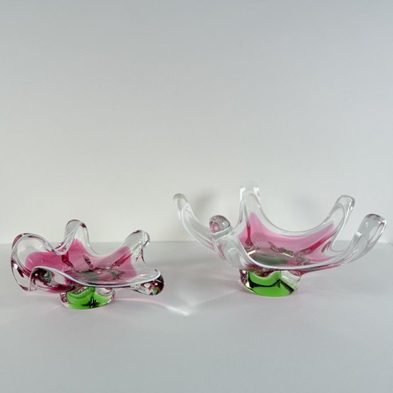 Image 1 of Bohemian glass curved bowl, Josef Hospodka