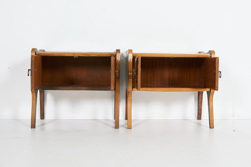 Coppia di comodini/armadi scultorei italiani del metà secolo, anni '50