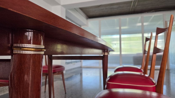 Image 1 of Complete vintage Mid-century Modern dining set with sideboard, table, and 8 chairs