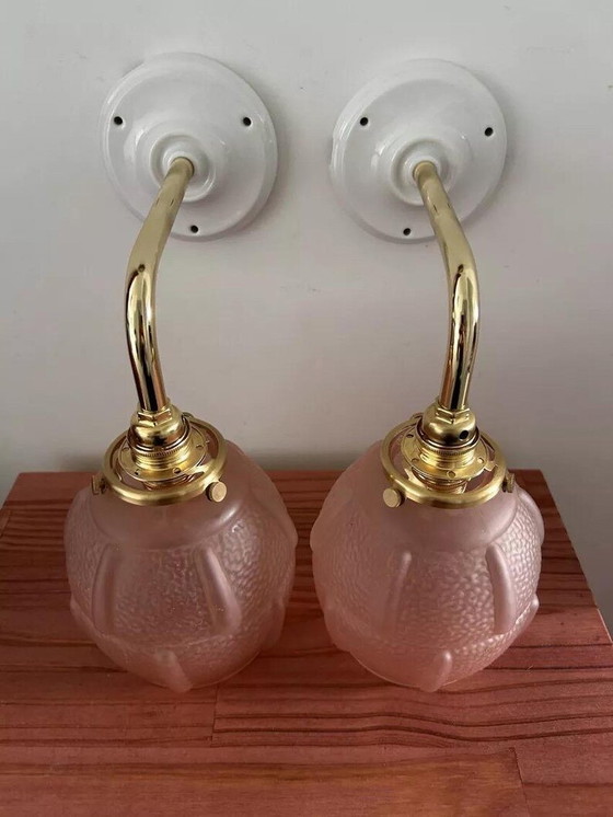 Image 1 of Pastel Art Deco Wall Sconces