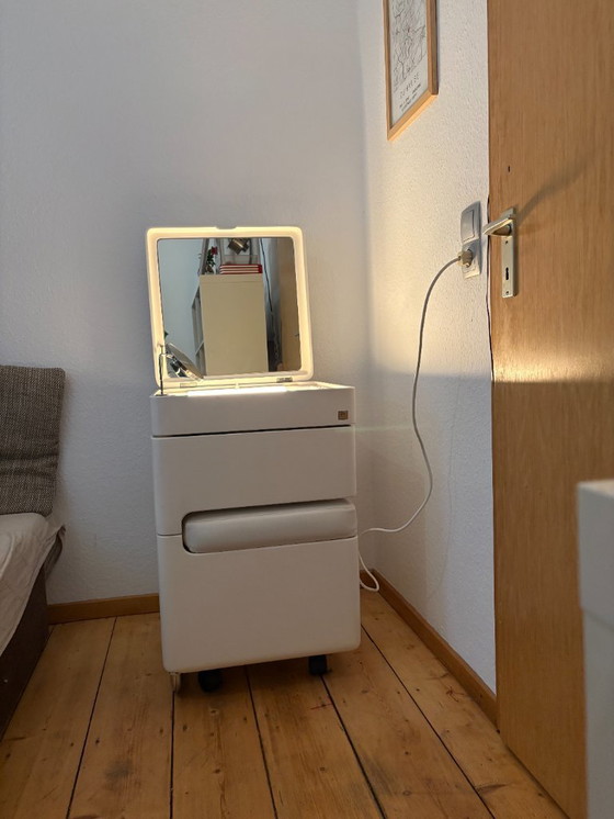 Image 1 of Toeletta Space-Age con sgabello Tulli Zuccari (anni '70, Italia) – specchio illuminato, design vintage