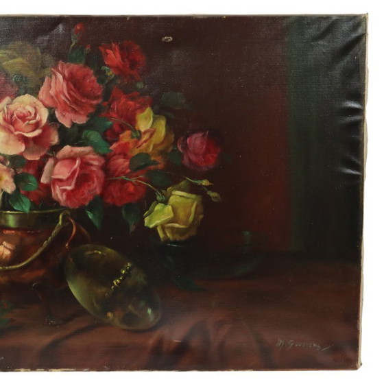 Image 1 of Large Flower Painting Still Life Roses 100x60cm