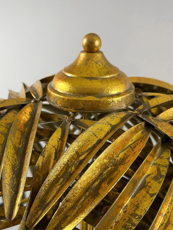 Image 1 of Gran lámpara de pie/palmera estilo Hollywood Regency, al estilo de Maison Jansen, Francia, década de 1970