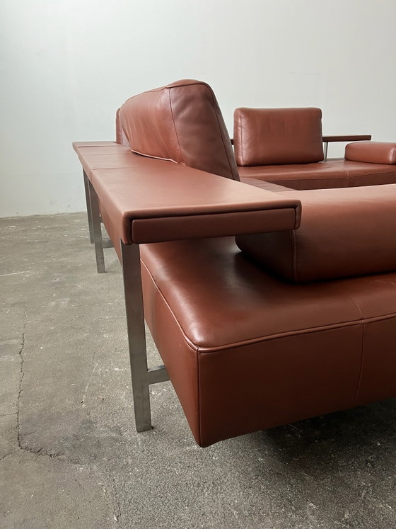 Come nuovo! Rolf Benz Dono Divano di design Divano in pelle cognac, Divani angolari, Marrone (foto 4 di 6)