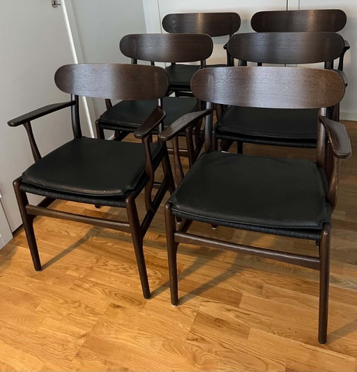 Complete set of 6 CH26 Wegner Chairs