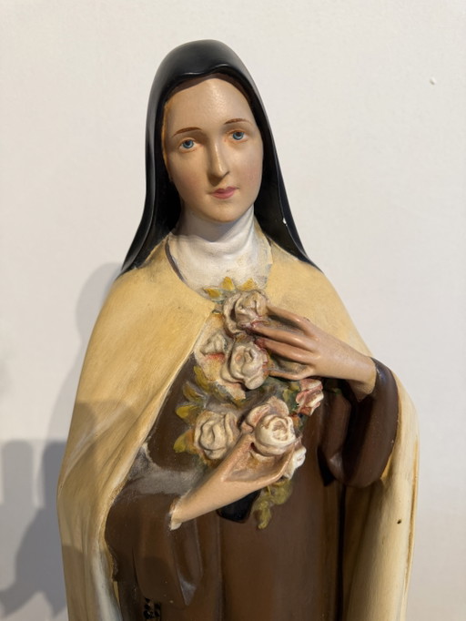Large Antique Plaster Statue of St. Theresa 63 cm