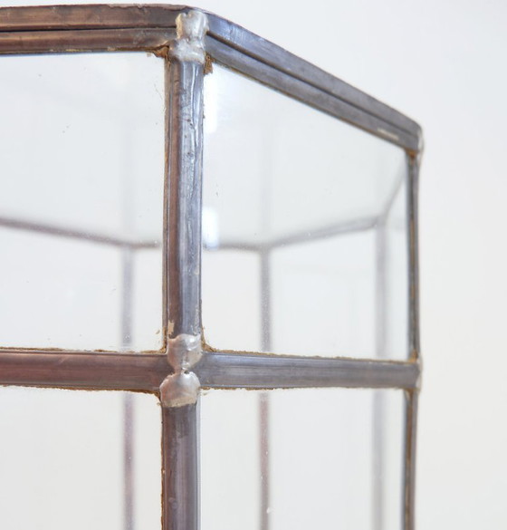 Image 1 of Colonne Art Déco en verre et zinc