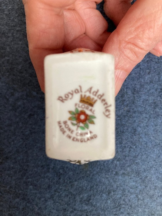 Image 1 of Porcelain napkin ring with applied flowers
