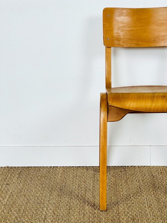 Image 1 of Paire de Chaises d'École Vintage en Bois Courbé, Angleterre, 1950