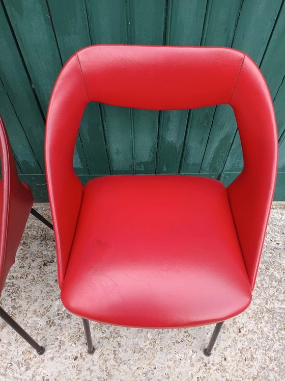 Image 1 of 2 rote Vinyl-Sessel aus den 1970er Jahren