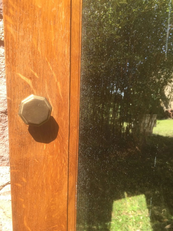 Miroir biseauté cadre en chêne – Laiton (photo 4 of 11)