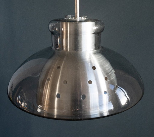 Vintage glass pendant lamp by Doria Leuchten
