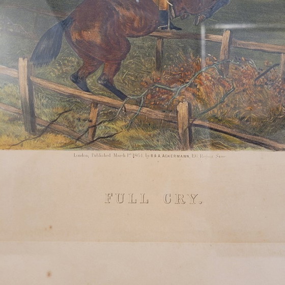 Image 1 of Engraving “Full cry”, J. Harris and William J. Shayer, 1864 - England