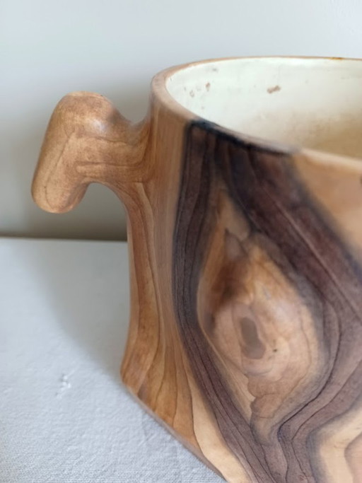 Vintage Vallauris Blumentopf – Grandjean-Jourdan – Faux Bois