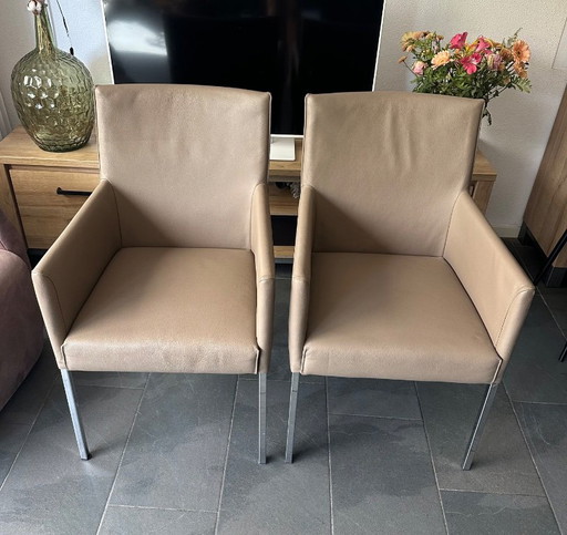 Sedie da pranzo Rolf Benz (2 pezzi) – eetkamerstoelen, Leather, Metal