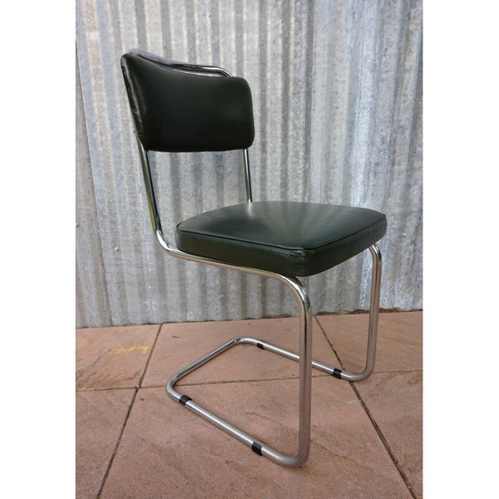 Image 1 of Dutch Tubular Cantilever Office Chair - 1930s