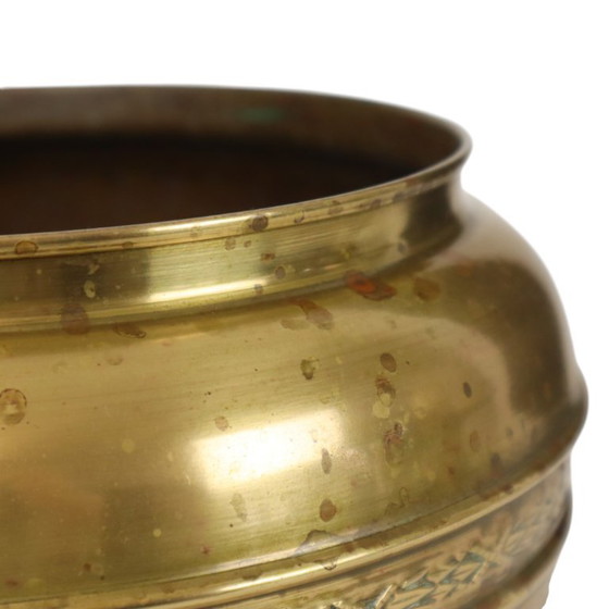 Großer Blumentopf aus Messing, Repoussé Frankreich, 25 cm – Pflanzkübel, Brass (photo 6 of 15)