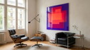 Tentoonstellingsstuk – Conceptuele kunst Abstracte magenta kleuren | 95 × 95 cm | 5 mm acrylglas | Hedendaagse neonkunst