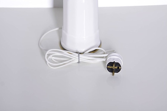 Image 1 of Tafellamp met glazen kap, opaalglas en glazen kralen, 55 cm, vintage jaren 70