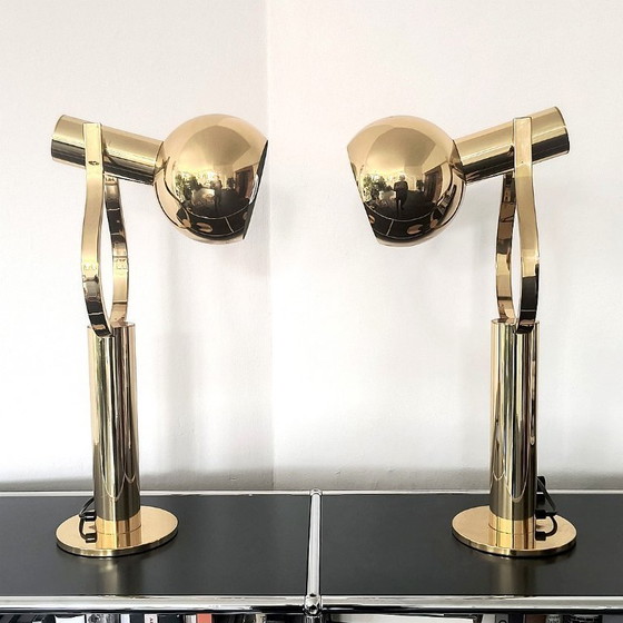 Image 1 of Vintage Space Age messing tafellamp van STAFF